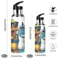 thumbnail image 2 of Duck and Fish with Sunglasses Sports Bottle with Straw Stainless Steel Water Jug Portable Thermal Cup Leak-proof 1000ML, 2 of 9
