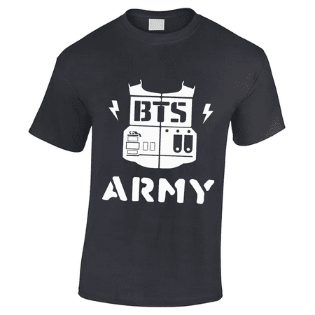 BTS Army Tee Trendy K Pop Boy Band Music Fan T Shirt Black
