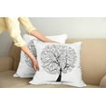 thumbnail image 2 of Ambesonne White Throw Pillow Cover 2 Pack, Abstract Leafy Floral Tree, 18", Charcoal Grey and White, 2 of 7
