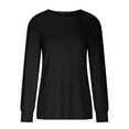 thumbnail image 5 of GSPCLAM Long Sleeve Blouse for Women Solid Color Crew Neck T Shirts for Vacation Summer Fall Soft Tops Blouses Dressy Casual Black L, 5 of 6