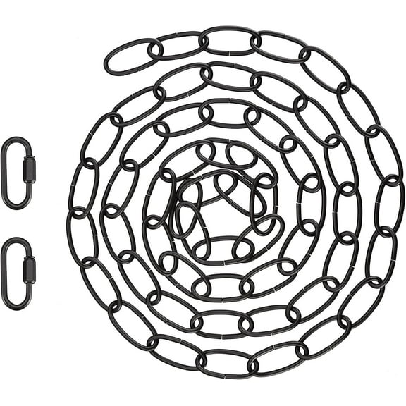 Aspen Creative 21108-91,Steel 6 Feet Heavy Duty Chain & Quick Link Connector for Hanging Up Maximum Weight 40 Pounds-Lighting Fixture/Swag Light/Plant in Matt Black.11 Gauge.