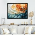 thumbnail image 2 of Designart "Fluid Cascade in Blue and Orange Ink" Extra Large Abstract Framed Wall Art - Modern Colorful Abstract Liquid Ink Entryway Framed Wall Art Print, 2 of 7