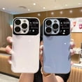thumbnail image 3 of Compatible with iPhone 13 Pro Max Slim Case,Luxury Bling Transparent Hard PC Anti-Scratch Shockproof Case with Window Glass Lens Camera Protectorfor iPhone 13 Pro Max Women Girl Men-Sky Blue, 3 of 12