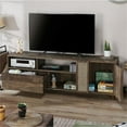 thumbnail image 3 of Bowery Hill Rustic Wood Storage 70-Inch TV Stand in Reclaimed Oak, 3 of 6
