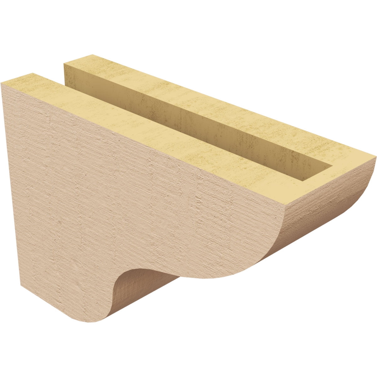 3"W x 9"D x 6"H Classic Greensboro Rough Cedar Woodgrain TimberThane Corbel, Primed Tan