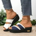 thumbnail image 2 of Dakaela Womens Orthotic Walking Sandals Arch Support Summer Slides Platform Wedge Flip Flops Blue 7, 2 of 8