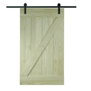 Pinecroft Unfinished Pine Z-Design Sliding Barn Door Kit, 32 in