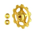 thumbnail image 1 of ZheElen 2 Pcs 11T Roulement de Vélo Ultraléger en Alliage d'Aluminium Pignon Roue Guide de Dérailleur Arrière Roue Volant d'Inertie Accessoires Or, 1 of 6