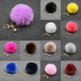 thumbnail image 2 of Xinyolin Colorful Women Faux Rabbit Fur Ball Pompom Keychain Phone, Handbag Charm Pendant, 2 of 8