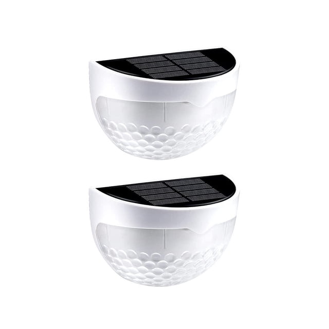 Bearachild Paquete de 2 luces de valla de jardín con energía solar 1,2 W Sensor exterior LED escalera lámpara montada en la pared iluminación de camino Iluminación y accesorios No.01 Bearachild HA011191-01B