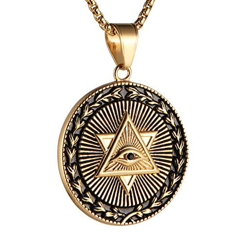 Gold all seeing eye necklace discount