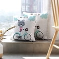thumbnail image 6 of LALILO Throw Pillow Covers Cat Bicycle Adorable Cute Bicycle Cat Cushion Cover 18" x 18", 2 Pack, 6 of 6
