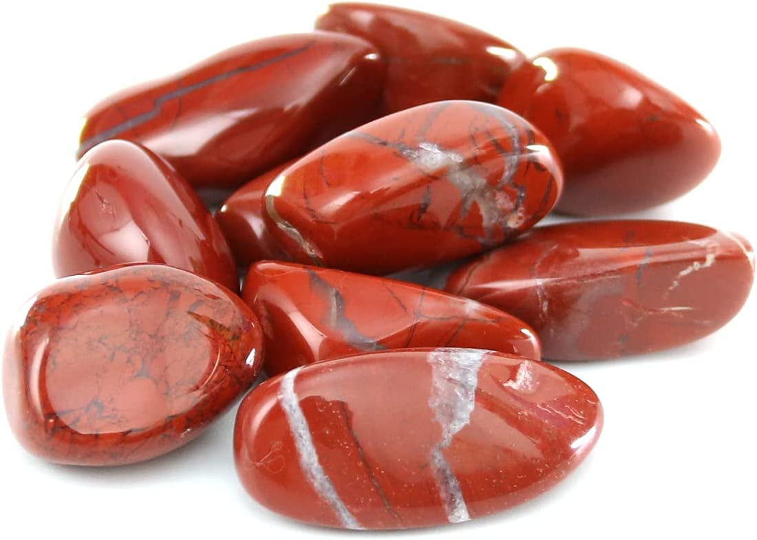 Nvzi Natural Red Jasper Crystal, Tumbled Polished Stones for Decoration,  Healing, Reiki, Chakra, Chakra Stones (About 0.5LB)