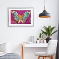 thumbnail image 2 of Stupell Industries Jewel Butterfly over Pink Gray Framed Print Under Glass, design by LSR Design Studio, 2 of 9