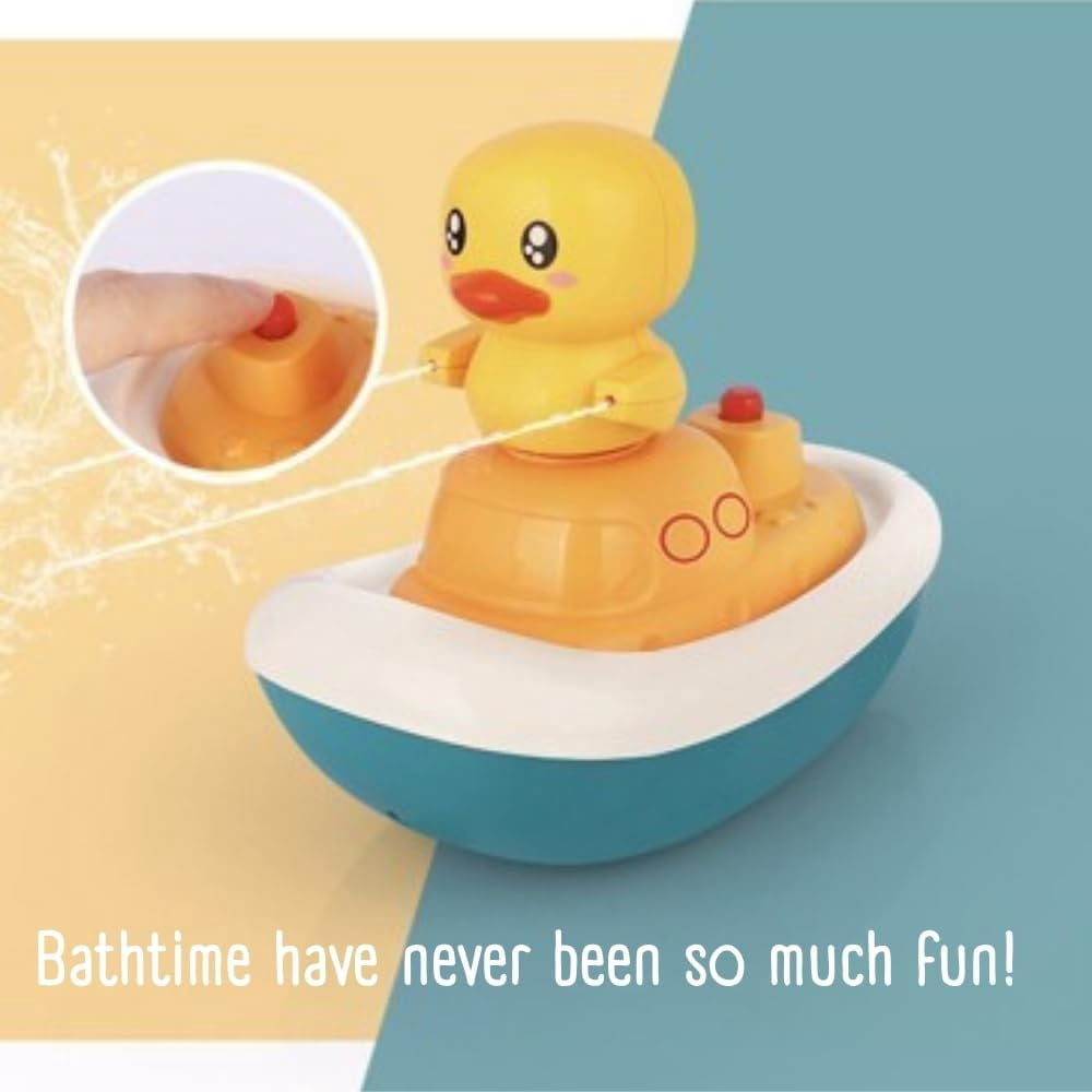 HYPERLIVING Duck Shower Set, Baby Bath Toy with Detachable Shower Head, Motorised Water Pump & 3 Floating Duck Toys, Safe Gentle Spray for Infants & Toddlers, Fun Hair Rinse Bath Play Companion