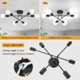 thumbnail image 5 of Neoglint Sputnik Chandelier, 6-Light Black Mid Century Flush Mount Ceiling Light Fixture with E26 Base for Dining Room Bedroom Foyer Hallway Living Room, 5 of 6