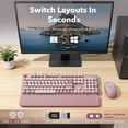 thumbnail image 6 of Wireless Keyboard and Mouse Combo Latte, Retro Round Keycaps, Full Size with Detachable Wrist Rest, 2.4G for PC Mac Windows, 6 of 9