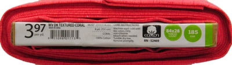 Waverly Inspirations 45" 100% Cotton Textures Sewing & Crafting Fabrics, 8 yd By the Bolt, Coral