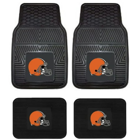 Front and Rear Floor Mats - Vinyl - Car Truck SUV - NFL - Cleveland Browns