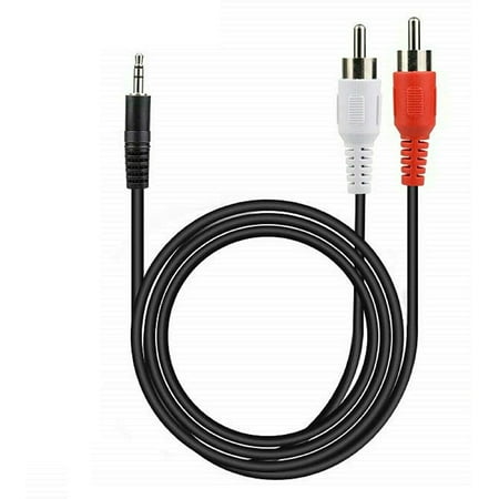 AUX In Audio Line In Cable to 2RCA Stereo Cord for P-innacle Front Row Sys 8210 Sys8210 Speaker Powered Soundbar Wireless Subwoofer (1/8 / 3.5mm Male to RCA Red / White Audio Cable)