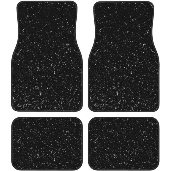 Car Floor Mats Carpet 4pcs Black Glitter Floor Mats for Cars Universal Vehicle Front Rear Rugs Car Decor Accessories for Trucks