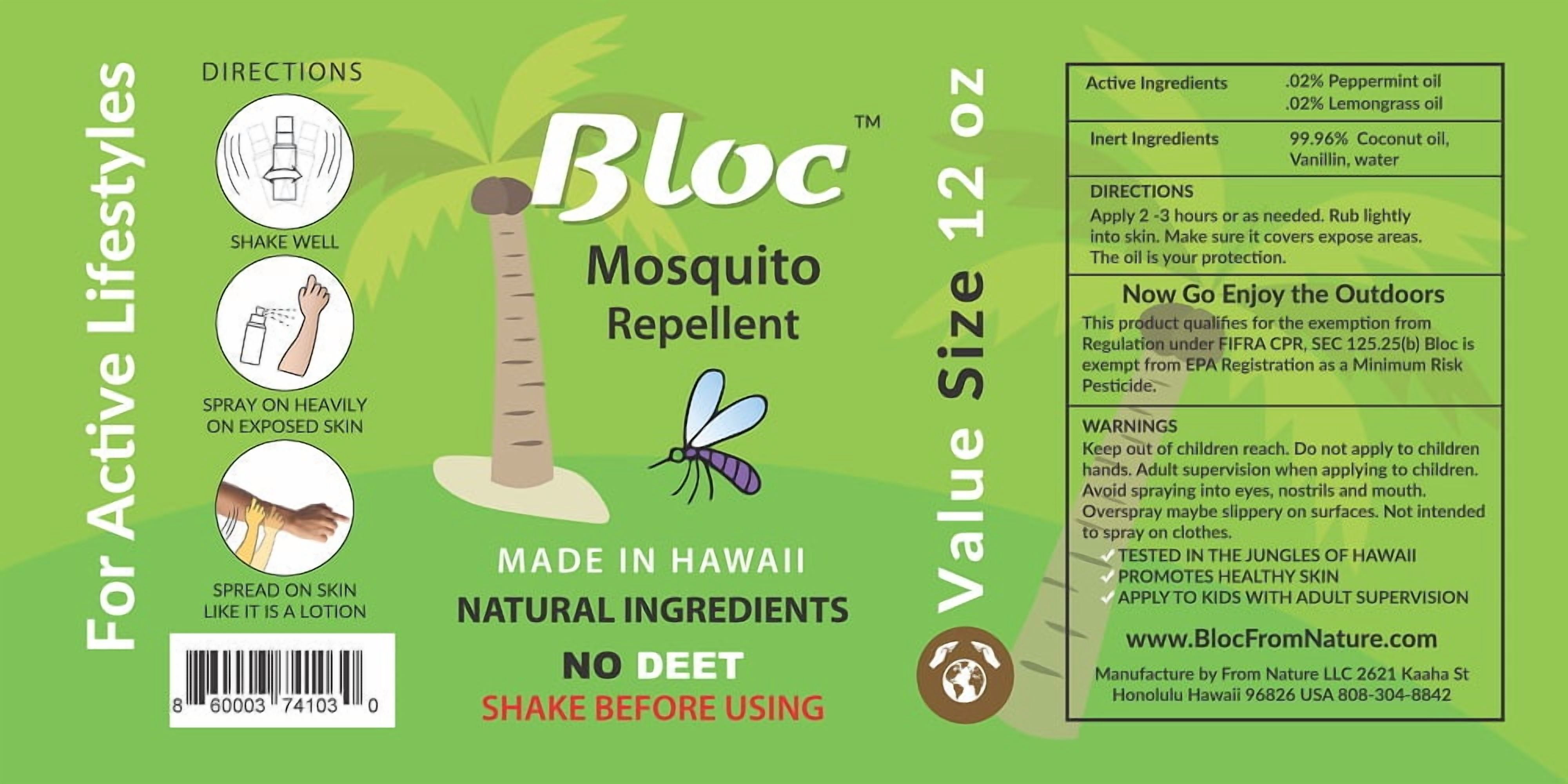 Bloc Mosquito Repellent Spray 12oz All Natural