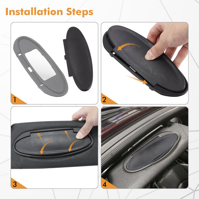 Sun Visor Mirror Cover Frame Black 1996-2010 Fit for Porsche