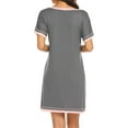 thumbnail image 2 of Womens Nightgown V Neck Sleepwear Cotton Pajamas Short Sleeve Soft Loungewear S-XXL, 2 of 3