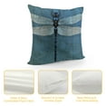 thumbnail image 4 of Chilfamy  Home Decorative Dragonfly Grunge Blue Vintage Wings Dragon Throw Pillow Case Cushion Cover for Sofa Couch 18x18in, 4 of 5