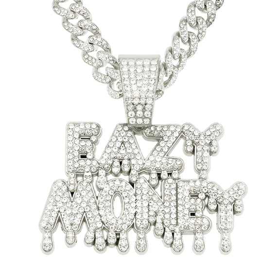 DESIGNICE Hip Hop Letter Pendant Necklace Men Women Money Chain Iced Out Bling Cuban Necklaces Hiphop Jewelry Fashion Gift