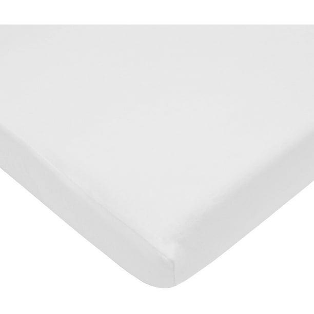 TL Care 100 Cotton Jersey Knit Fitted Crib Sheets, White