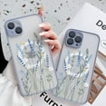 thumbnail image 4 of for iPhone 13 Mini Case Compatible with MagSafe for Clear Frosted PC Back Protector Flower Shockproof Floral Design Protective Women Girls Phone Cover - Lavender Blooms/Purple, 4 of 9