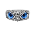 thumbnail image 1 of Retro Blue Eyes Owl Open Ring Creative Joint Ring Women, 1 of 2