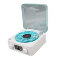 thumbnail image 1 of Retro Clock Speaker, Record Player BT Speaker Portable, Turntable Stereo Speaker with Soft Night Light,  Cute Record Player with Time and Battery Display Screen, 1 of 7