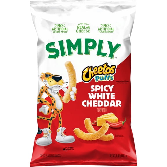 Simply Cheetos No Artificial Colors Spicy White Cheddar Puffs Bag, 6 oz