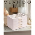 thumbnail image 2 of Jewelry Box Vlando organizador con tapa de vidrio de 4 capas para mujer, 2 of 7