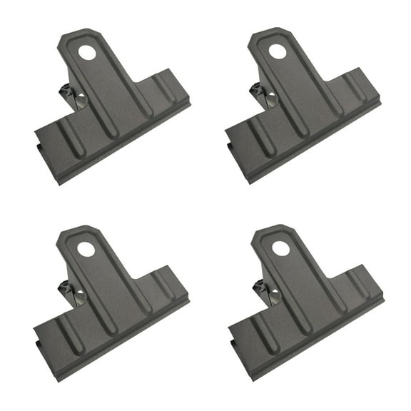 Topboutique 4 Pcs Large Bull Clips,Black Clips Clamps,Metal Paper Clips,120mm/ 4.7inch Binder Clips,Hinge Clips for Crafts,Drawings,Office Supplies,Thickened