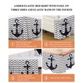thumbnail image 6 of Grey Zigzag Wrap Around Bed Skirts for Queen Bed 18" Drop, Bed Skirt with Adjustable Elastic Belt Dust Ruffle Bed Valance for Bedroom Hotel Luxury Coastal Nautical Anchor Stripes Bed Frame Cover, 6 of 7