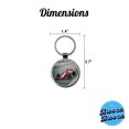 thumbnail image 3 of Red Racing Sports Car Metal Round Keychain, 3 of 7