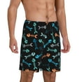 thumbnail image 2 of Pofeuu Little Fish Skeleton Print Men's Soft Woven Elastic Waistband Sleep Pajama Short-Medium, 2 of 6