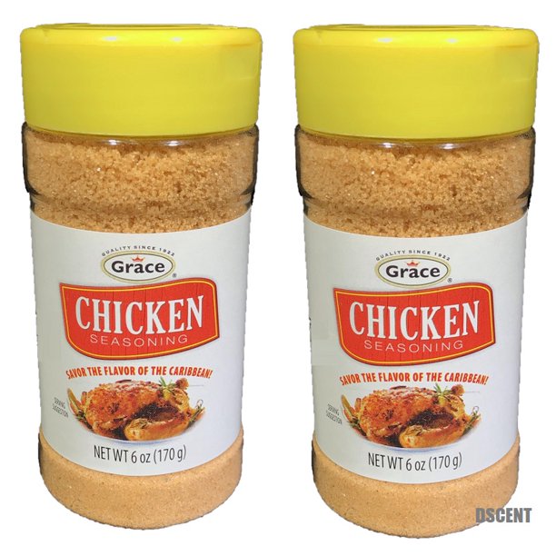 2 Pack of Grace Savory Caribbean No Added MSG Chicken Seasoning 6 Oz Each
