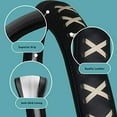 thumbnail image 3 of FH Group Genuine Leather Lace-Up Steering Wheel Cover - Blue, 3 of 7