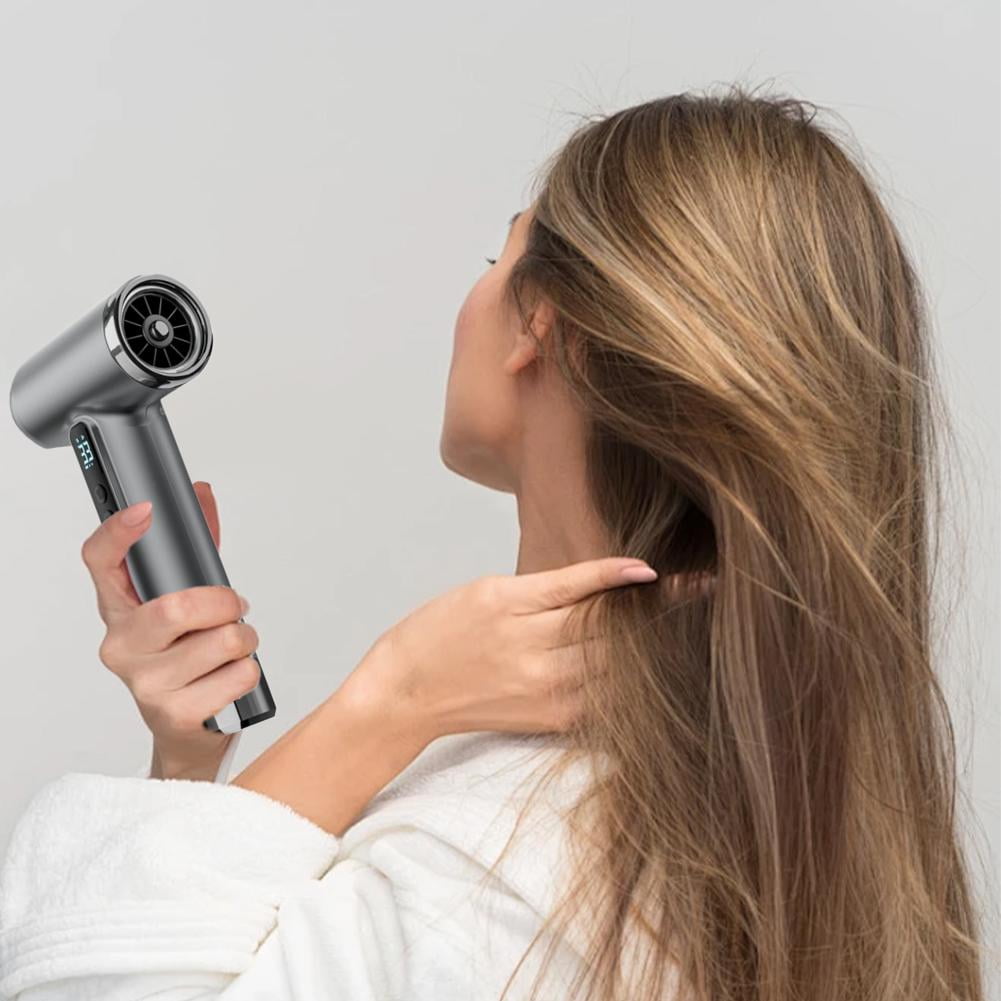 Cordless Hair Dryer with USB Charging, 3-Speed Wind and Temperature Adjustment, Suitable for Travel and Outdoor Use