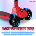thumbnail image 5 of 3-Wheel Foldable Kids Scooter - Child Toy Scooter with Built-in LED Wheel Lights, and Easy Maneuvering Lean-to-Steer Technology (Red), 5 of 5
