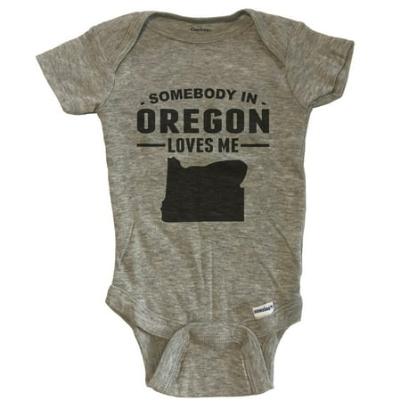 

Somebody In Oregon Loves Me Baby Bodysuit - Oregon Baby Bodysuit - Grey