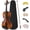 Dark Brown, variant on Peispie Beginner Violin 4/4 Full Size for Adults & Teens, Acoustic Fiddle Starter Kit with Hard Case, Tuner, Bow, Shoulder Rest & Extra Strings, Reddish Brown (Age 12+)