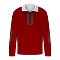 thumbnail image 4 of Njagoc3 Womens Colorblocked Semi-Zip Long Sleeve Turn-Down Collar Casual Sweatshirt Jacket Top, 4 of 6