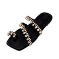 thumbnail image 2 of VerPetridure Sandals Flats for Women Vintage Lace Up Beaded Roman Sandals Slipper Flat Heel Slingback Sandals, 2 of 8