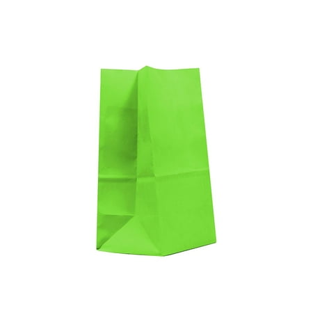 40ct Paper Bag Favor Sack Biodegradable Food Safe Ink Thicker Kraft Small Lime Green