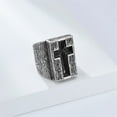 thumbnail image 4 of PAURO Cross Rings for Men Stainless Steel Personalized Hip Hop Statement Vintage Punk Simple Big Chunky Jewelry Retro Color Size 9, 4 of 6